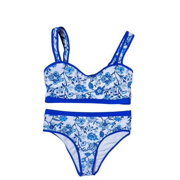 Mooselover Other - NWT Blue‎ and White Floral Bikini Swim Set
